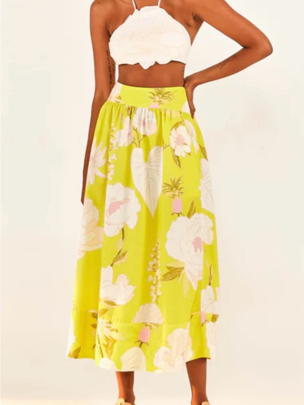 Farm rio neon garden maxi skirt